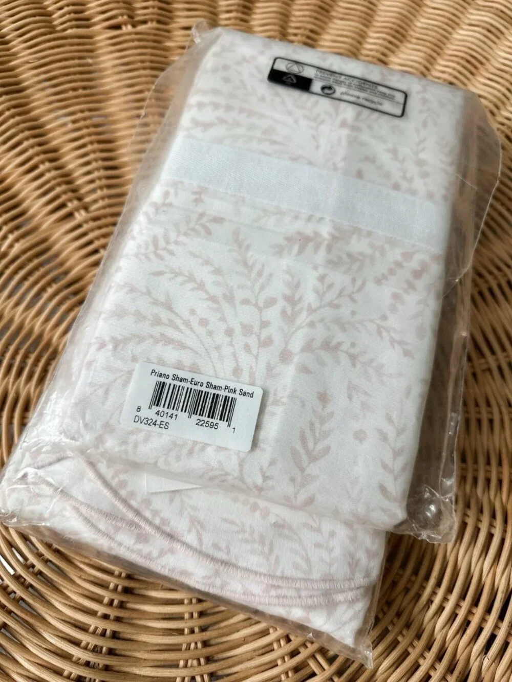 NEW Serena & Lily Priano Sateen Euro Pillow Shams (Set of 2)-Pink Sand